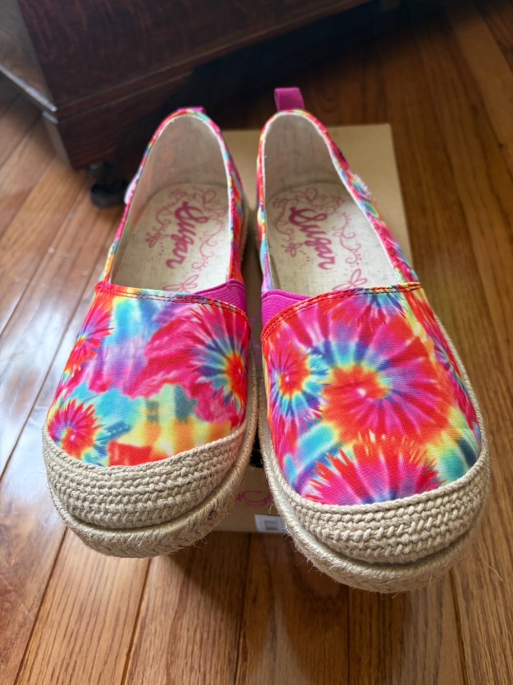 Sugar Tie-Dye Slip-On Espadrille Flats - Multicolor Sz 8 Like New